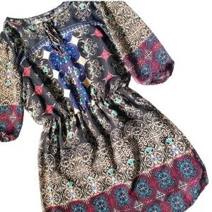 BeBop Boho Tribal Print Blouson Dress - Size XS